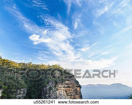 Stock Image - Australia, New South Wales, Cliffs of Blue Mountains. Fotosearch