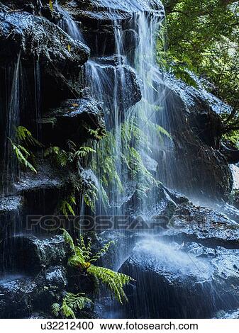 Australia, New South Wales, Waterfall called Wentworth Falls View Large Photo Image Stock Image - Australia, New South Wales, Waterfall called Wentworth Falls. Fotosearch