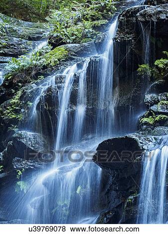 Australia, New South Wales, Waterfall called Wentworth Falls View Large Photo Image Stock Photo - Australia, New South Wales, Waterfall called Wentworth Falls. Fotosearch