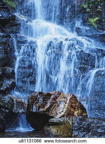 Australia, New South Wales, Waterfall called Wentworth Falls View Large Photo Image Stock Photograph - Australia, New South Wales, Waterfall called Wentworth Falls. Fotosearch
