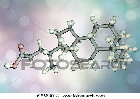 Bile acid (cholic acid, cholate) molecule. Cholic acid is the main bile acid in humans. Atoms are represented as spheres and are colour-coded: hydrogen (white), carbon (grey) and oxygen (red). View Large Photo Image Stock Photo - Bile acid (cholic acid, cholate) molecule. Cholic acid is the main bile acid in humans. Atoms are represented as spheres and are colour-coded: hydrogen (white), carbon (grey) and oxygen (red).. Fotosearch