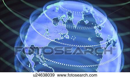 Stock Photo - Blue planet earth with circles, illustration.. Fotosearch