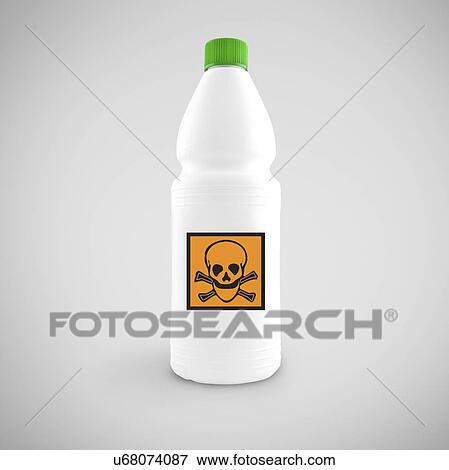 Stock Photo - Bottle with hazard symbol.. Fotosearch