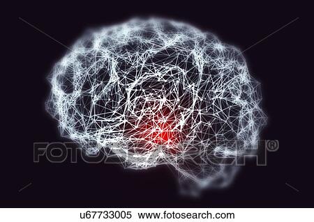 Stock Photography - Brain with blurred neural network. Conceptual illustration of Alzheimer's disease and other forms of dementia.. Fotosearch