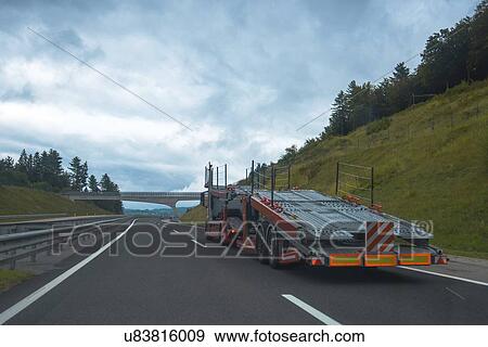 Car transporter. View Large Photo Image Stock Photo - Car transporter.. Fotosearch