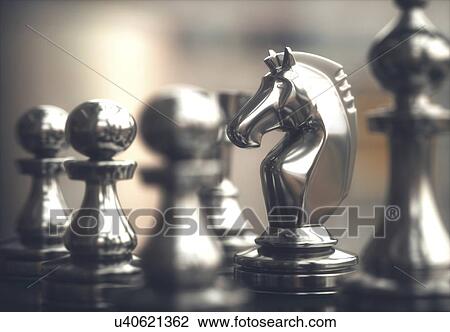 Stock Image - Chess knight piece, close up.. Fotosearch