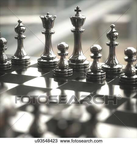 Chess pieces on board, close up. View Large Photo Image Stock Image - Chess pieces on board, close up.. Fotosearch