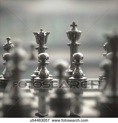 Chess pieces on board, close up. View Large Photo Image Stock Photo - Chess pieces on board, close up.. Fotosearch