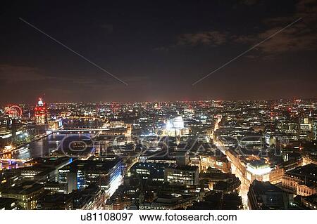 Cityscape of London illuminated at night, United Kingdom, Europe View Large Photo Image Stock Photo - Cityscape of London illuminated at night, United Kingdom, Europe. Fotosearch