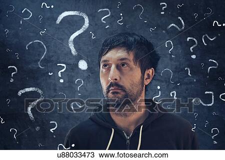 Confused man with many questions. View Large Photo Image Stock Image - Confused man with many questions.. Fotosearch