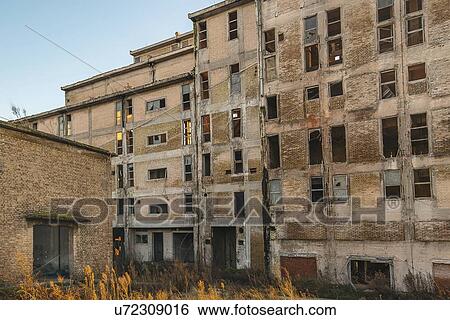 Derelict industrial building. View Large Photo Image Stock Photograph - Derelict industrial building.. Fotosearch