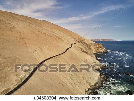 Elevated view of coastal road, Cerro de Arena, Arequipa, Peru View Large Photo Image Picture - Elevated view of coastal road, Cerro de Arena, Arequipa, Peru. Fotosearch