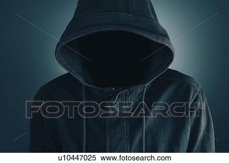 Stock Photography - Faceless man with hoodie.. Fotosearch