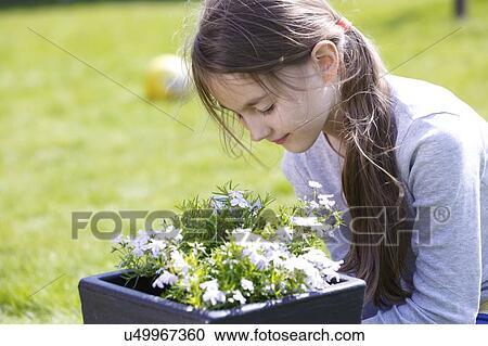 Girl examining a plant with a magnifying glass. View Large Photo Image Stock Image - Girl examining a plant with a magnifying glass.. Fotosearch