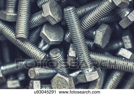 Stock Image - Hex head metal screws.. Fotosearch