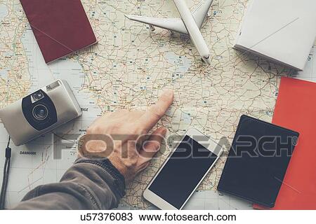 Stock Image - Holiday planning.. Fotosearch