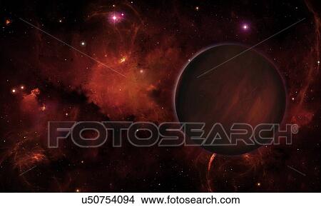 Illustration of a free-floating planet. These planets are odd in that, unlike most extrasolar objects, they do not seem to be in orbit around a star - they are free-floating planets drifting between the stars and galaxies. Free floating planets such... View Large Photo Image Picture - Illustration of a free-floating planet. These planets are odd in that, unlike most extrasolar objects, they do not seem to be in orbit around a star - they are free-floating planets drifting between the stars and galaxies. Free floating planets such.... Fotosearch