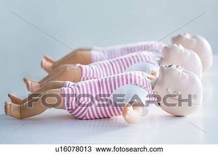 Infant CPR training dummies. View Large Photo Image Stock Image - Infant CPR training dummies.. Fotosearch