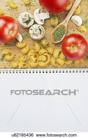 Stock Photograph - Ingredients for pasta dish.. Fotosearch