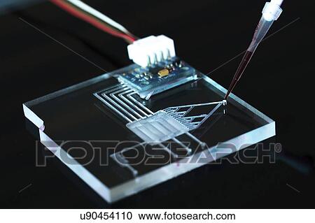 Stock Image - Lab on a chip (LOC).. Fotosearch