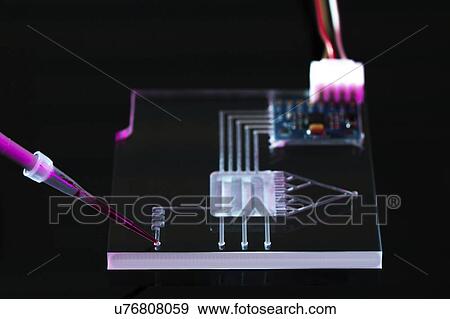 Stock Photo - Lab on a chip (LOC).. Fotosearch