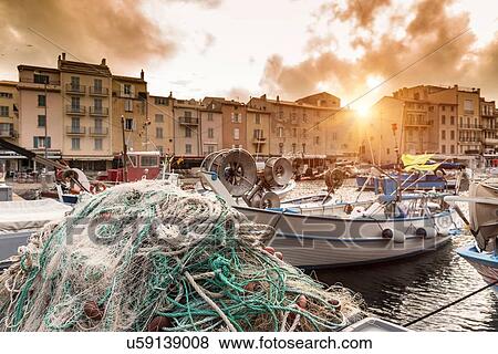 Stock Photo - Le Vieux Port, St Tropez, Provence-Alpes-Cote d'Azur, France. Fotosearch