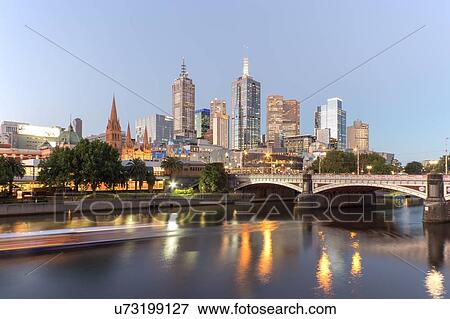 Long exposure of skyline and Princes bridge, Melbourne, Victoria, Australia View Large Photo Image Stock Photo - Long exposure of skyline and Princes bridge, Melbourne, Victoria, Australia. Fotosearch