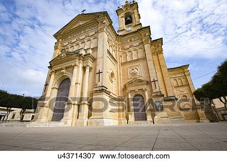 Stock Photo - Mgarr parish church, Malta.. Fotosearch