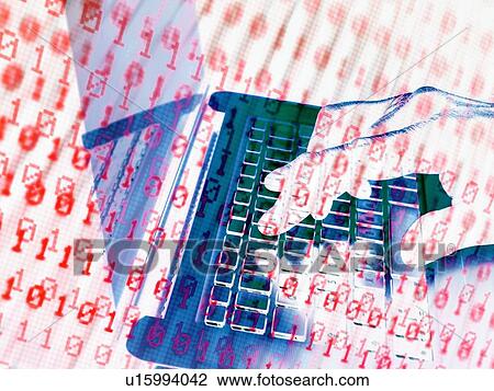 Stock Image - MODEL RELEASED. Cyber attack, conceptual image. Hacker accessing somebody else's computer programme.. Fotosearch