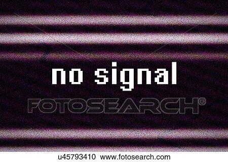 Stock Image - No signal message, television broadcast glitch, conceptual image.. Fotosearch