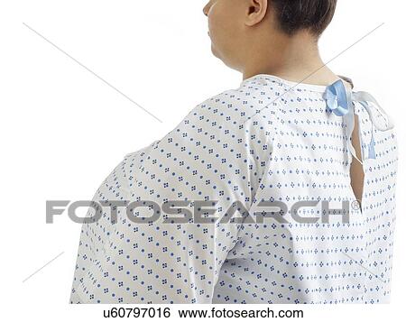 Overweight woman in hospital gown, rear view. View Large Photo Image Stock Photograph - Overweight woman in hospital gown, rear view.. Fotosearch