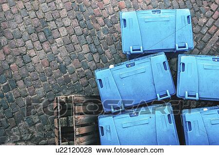 Stock Photo - Plastic dumpsters from above.. Fotosearch