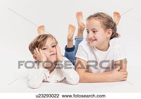 Portrait of brother and sister View Large Photo Image Stock Image - Portrait of brother and sister. Fotosearch