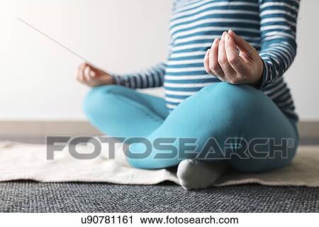 Pregnant woman practicing yoga. View Large Photo Image Stock Image - Pregnant woman practicing yoga.. Fotosearch