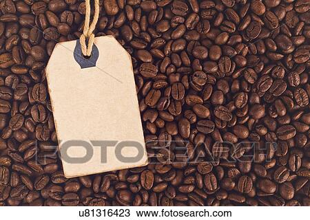 Price tag and coffee beans. View Large Photo Image Stock Image - Price tag and coffee beans.. Fotosearch