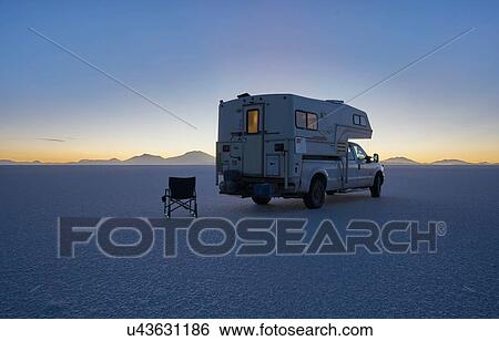 Recreational vehicle parked on salt flats, Salar de Uyuni, Uyuni, Oruro, Bolivia, South America View Large Photo Image Stock Photograph - Recreational vehicle parked on salt flats, Salar de Uyuni, Uyuni, Oruro, Bolivia, South America. Fotosearch