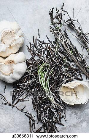 Rosemary with garlic View Large Photo Image Stock Image - Rosemary with garlic. Fotosearch