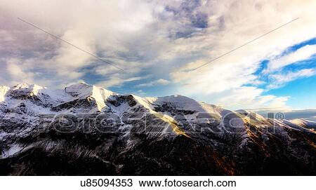 Stock Image - Scenic view of mountains, Fagaras, Brasov, Romania, Europe. Fotosearch