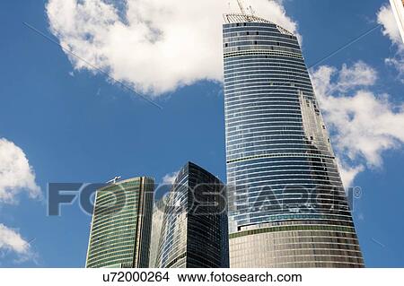 Picture - Skyscrapers, Moscow, Russia. Photographed in August 2015.. Fotosearch