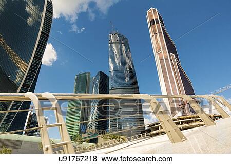 Skyscrapers, Moscow, Russia. Photographed in August 2015. View Large Photo Image Stock Photo - Skyscrapers, Moscow, Russia. Photographed in August 2015.. Fotosearch