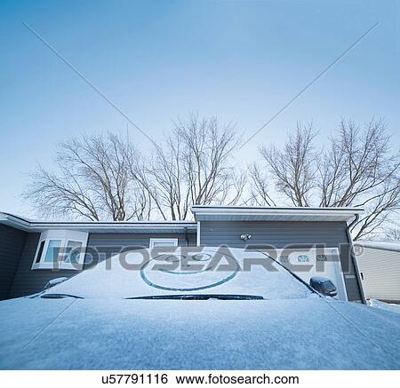 Smiley face drawn in snow on windscreen View Large Photo Image Stock Photograph - Smiley face drawn in snow on windscreen. Fotosearch