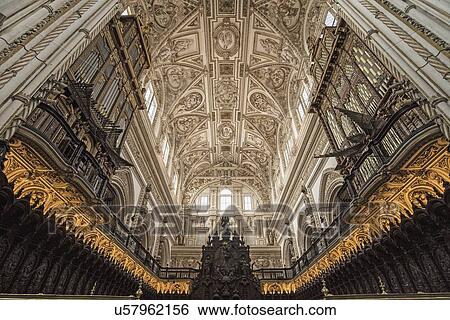 Stock Photograph - Spain, Andalusia, Cordoba, Interior of Great Mosque of Crdoba. Fotosearch
