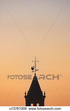 Spain, Seville, Silhouette of Church bell tower View Large Photo Image Stock Photo - Spain, Seville, Silhouette of Church bell tower. Fotosearch