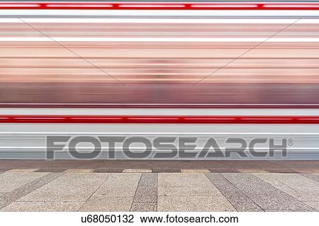 Stock Image - Subway train in motion.. Fotosearch