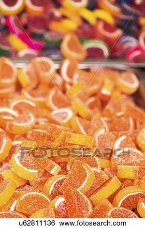 Stock Photograph - Sweet treats on market stall.. Fotosearch