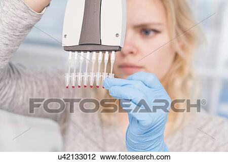 Technician using multipipette. View Large Photo Image Stock Image - Technician using multipipette.. Fotosearch