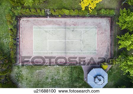 Tennis court viewed from above View Large Photo Image Stock Image - Tennis court viewed from above. Fotosearch