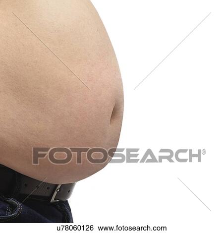 Topless overweight man's stomach, studio shot. View Large Photo Image Stock Photograph - Topless overweight man's stomach, studio shot.. Fotosearch
