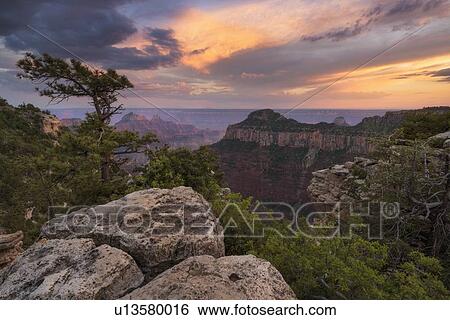 USA, Arizona, Grand Canyon National Park, North Rim, Grand Canyon at sunset View Large Photo Image Stock Photograph - USA, Arizona, Grand Canyon National Park, North Rim, Grand Canyon at sunset. Fotosearch