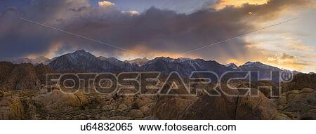 USA, California, Alabama hills, Snowcapped mountains at sunset View Large Photo Image Stock Photography - USA, California, Alabama hills, Snowcapped mountains at sunset. Fotosearch